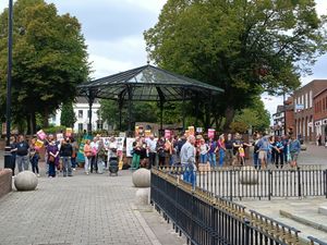 Counter protesters in Cannock