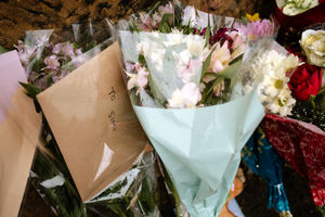 Flowers at the scene between Lower Street and Sandy Lane in Wolverhampton