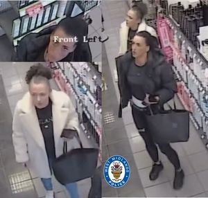 Police are asking for help in identifying these two women following a series of thefts from a beauty shop in Wolverhampton