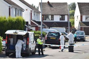 Forensic teams at the scene in Meadow Close in August 2016