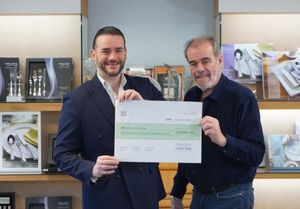 James and Simon Price donating £2000 to We Love Lichfield