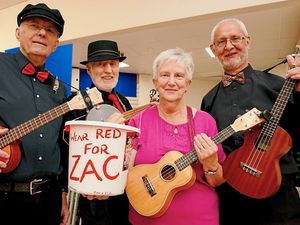 Supporting image for story: Let's back Zac: Ukelele band helps boost funds at Telford store