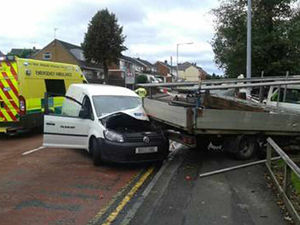 Supporting image for story: Van wedged under lorry in Halesowen crash