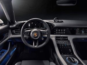 Supporting image for story: Porsche reveals Taycan interior with a heavy screen presence