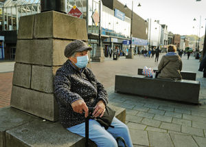 Janet, who did not wish to give her surname, takes a rest from her shopping