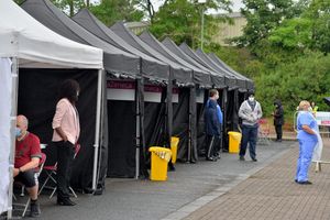 The centre had marquee tents set up for registration, vaccination and resting afterwards