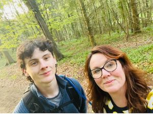 Mandy Carnahan (right) and her son Harry took on the daring skydive on Harry's 21st birthday on Thursday (September 18). Pic: SaTH