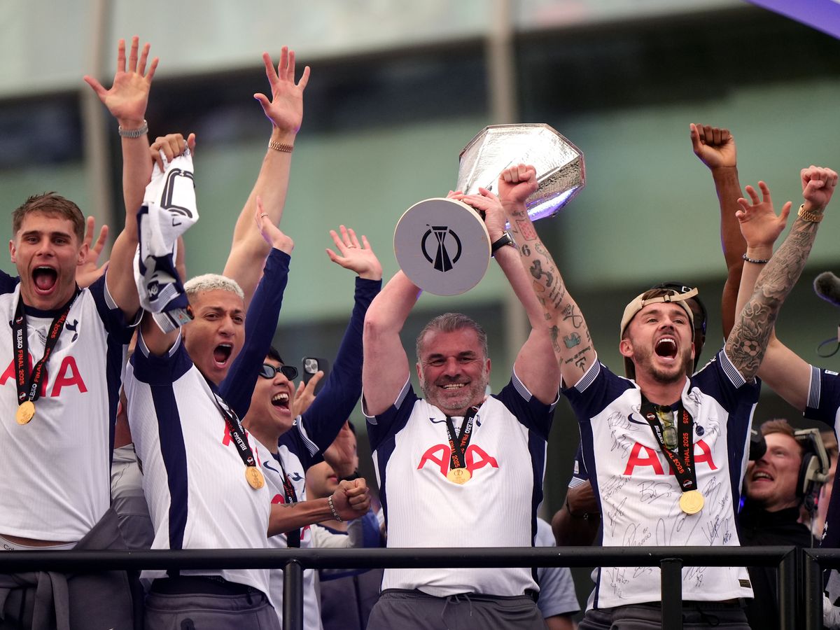 Postecoglou teases potential third season at Spurs during Europa League parade
