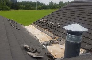 Lead tiles were stolen from the roof