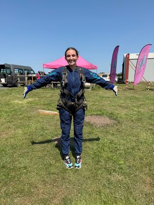 A proud Emily, post-jump!