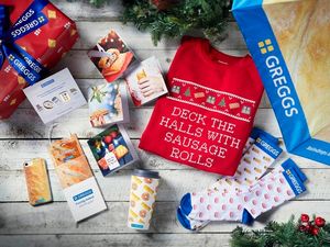 Supporting image for story: You can now buy a Greggs Christmas jumper and sausage roll phone case