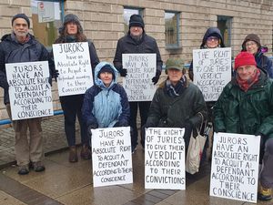 Supporting image for story: Silent vigil outside Wolverhampton court highlights growing concerns around rights of juries
