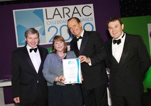 Jean with former Top Gear presenter Quentin Willson at a recycling awards ceremony.
