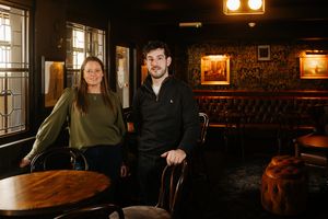 The Black Lion Hotel in Ellesmere has reopened after a refurbishment. In Picture: Samantha Norris (Valiant Pubs) and AJ Hunter (Manager)