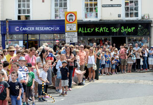 Crowds line the street for Bridgnorth Carnival 2018