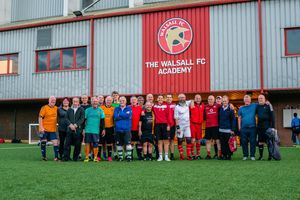 Walking football club members with Michael Frazer and Chris Springthorpe. Pic: Aaron Scott Richards