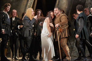 Sofia Fomina as Gilda, Dimitri Platanias as Rigoletto. Photo by Mark Douet