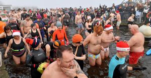 The event brings dozens of people to take part in the dip