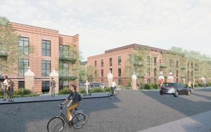 A visualisation of the development which would see the former Harborne Police Station demolished to make way for new homes. Taken from design document by Glancy Nicholls Architects/Spitfire Homes.