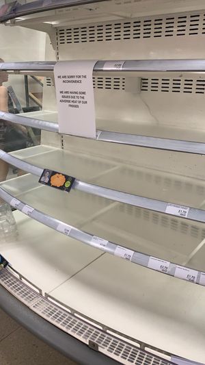Empty shelves at a Marks & Spencer store in Wolverhampton