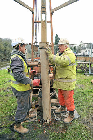 Mark Curtin and, right, Brian Trowmans, from GIP, Wolverhampton, carry out groundworks