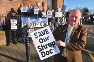 Councillor Bernie Bentick with protestors when he put forward a motion on the issue while still an opposition councillor