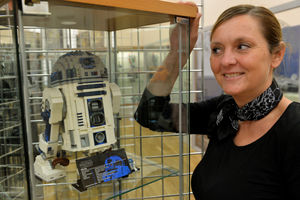 Himley Hall catering manager Lisa Guest with R2-D2