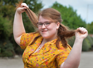 Ready to Brave The Shave, Miriam Emmas, at the Gingerbread Man, Market Drayton