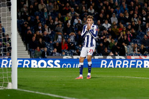 Isaac Price could only send his volley at the Leicester goalkeeper as Albion spurned a glut of openings. (Photo by Adam Fradgley/West Bromwich Albion FC via Getty Images)