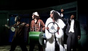 Luke Murphy as Saul, Lewis Griffin as Jasper, Gloria Onitiri as Cruella de Vil and Jo Servi as Horace De Vil