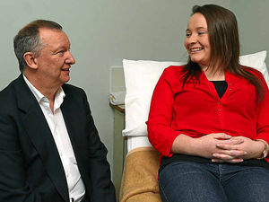 Supporting image for story: Student Hannah is cured by hypnotist . . . after losing her voice for seven months