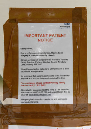 The notice on the door
