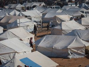 Lots of white tents