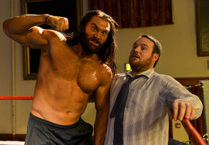 Andy Morris in the ring with The Porthmadog Powerhouse