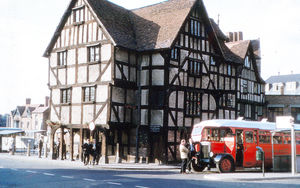 Historic Rowley's House in Shrewsbury in the 1960s.