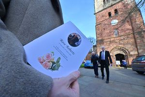 A memorial service was held for Rose Roberts, who died in a fire at her home in Shrewsbury town centre