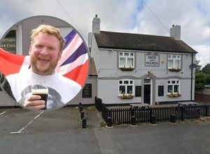 The Hare & Hounds pub in Wollescote and (inset) landlord Mitchell Bolton