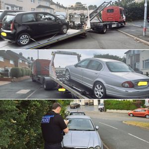 The cars being towed for pavement parking