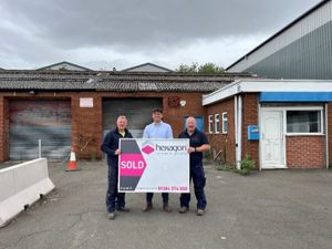 L-R: Mark Stewardson, Jack Summers (Hexagon) and Phil Stewardson at unit 10 in Pedmore Road, Brierley Hill