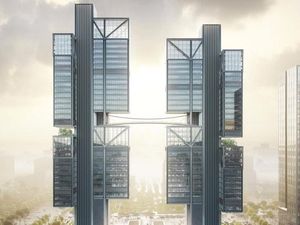 Supporting image for story: This new headquarters comes with a skybridge to showcase firm’s drones