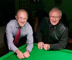 Andrew Highfield with Dennis Taylor 