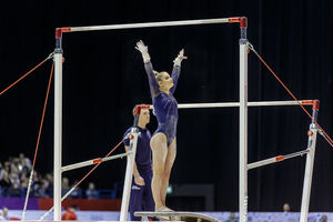 Alice Kinsella at the 2018 Gymnastics World Cup, held at Arena Birmingham. Pic: Chris Bowley