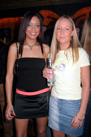Wolves fans Shannon Bowen and Jodie Holder at Atlantis Nightclub, 27.05.2003