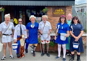 Previous fundraiser with 'Matron' Mark Hiles