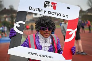 Purple Prince Mark Sinclair also ran the Dudley Park Run at the Dell stadium