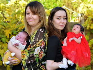 Supporting image for story: Delighted Wolverhampton sisters have babies hours apart