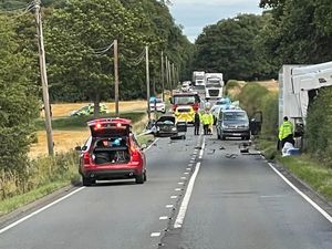 Supporting image for story: Trapped driver suffers 'life-changing injuries' after car and lorry crash on A41