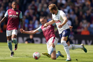 Aston Villa's John McGinn and Tottenham Hotspur's Harry Kane