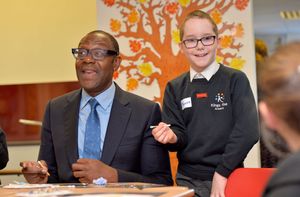 Sir Lenny Henry helped with an art session 