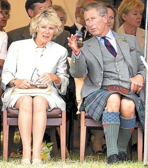 Prince Charles and Camilla Parker Bowles attend the Mey Highland Games in Caithness, Scotland, on August 9, 2003